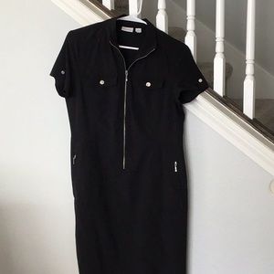 Black zip up dress
